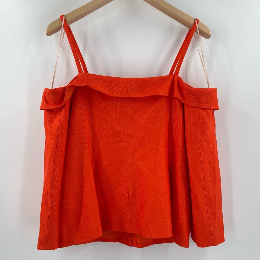 TRINA TURK Laine Jacket Top Size 6 NWT Button Down Cold Shoulder Orange - Picture 5 of 16